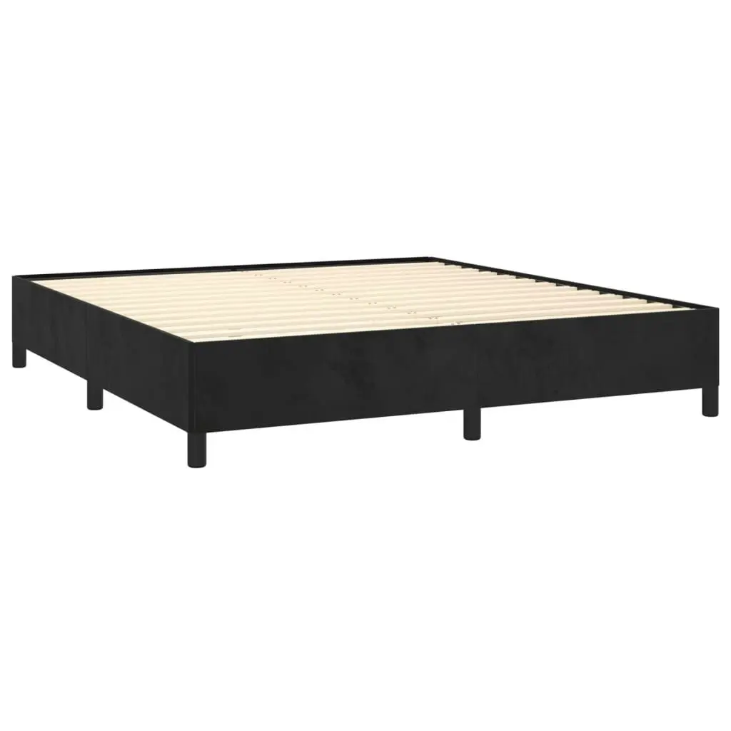 Bed Frame Black 153x203 cm Queen Size Velvet 347359