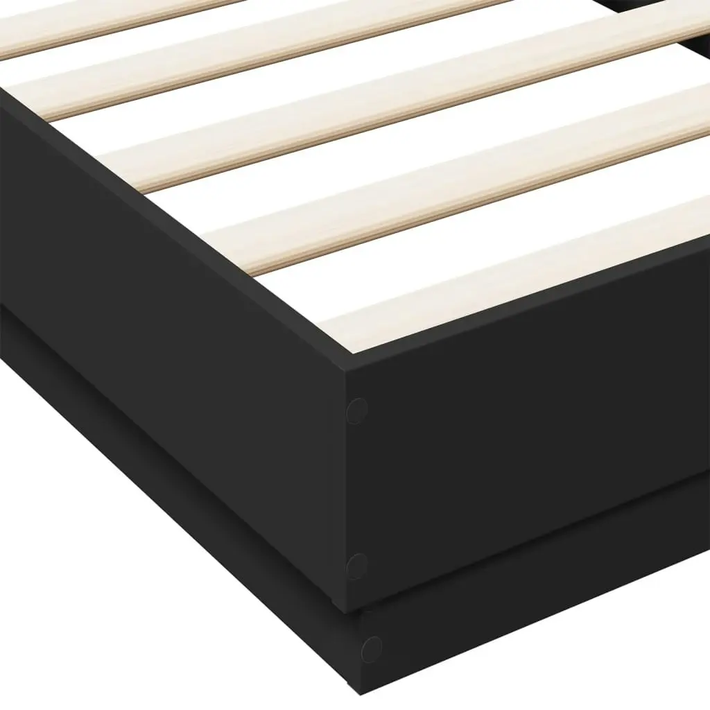 Bed Frame Black 90x190 cm Engineered Wood 839631