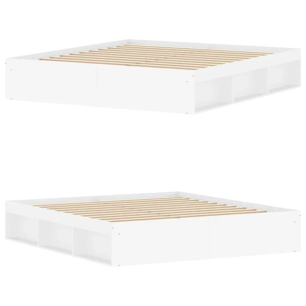 Bed Frame White 183x203 cm King Size 3203880