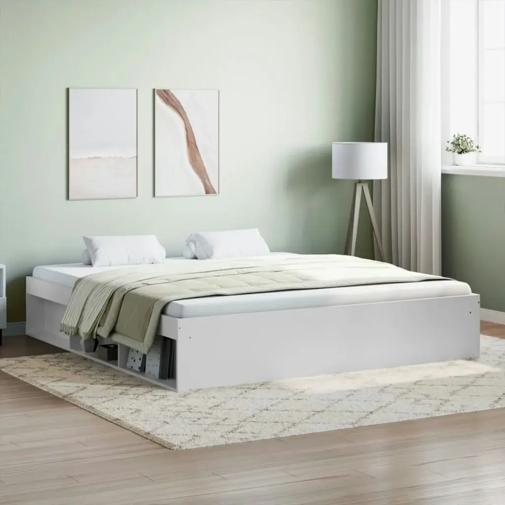 Bed Frame White 183x203 cm King Size 3203880