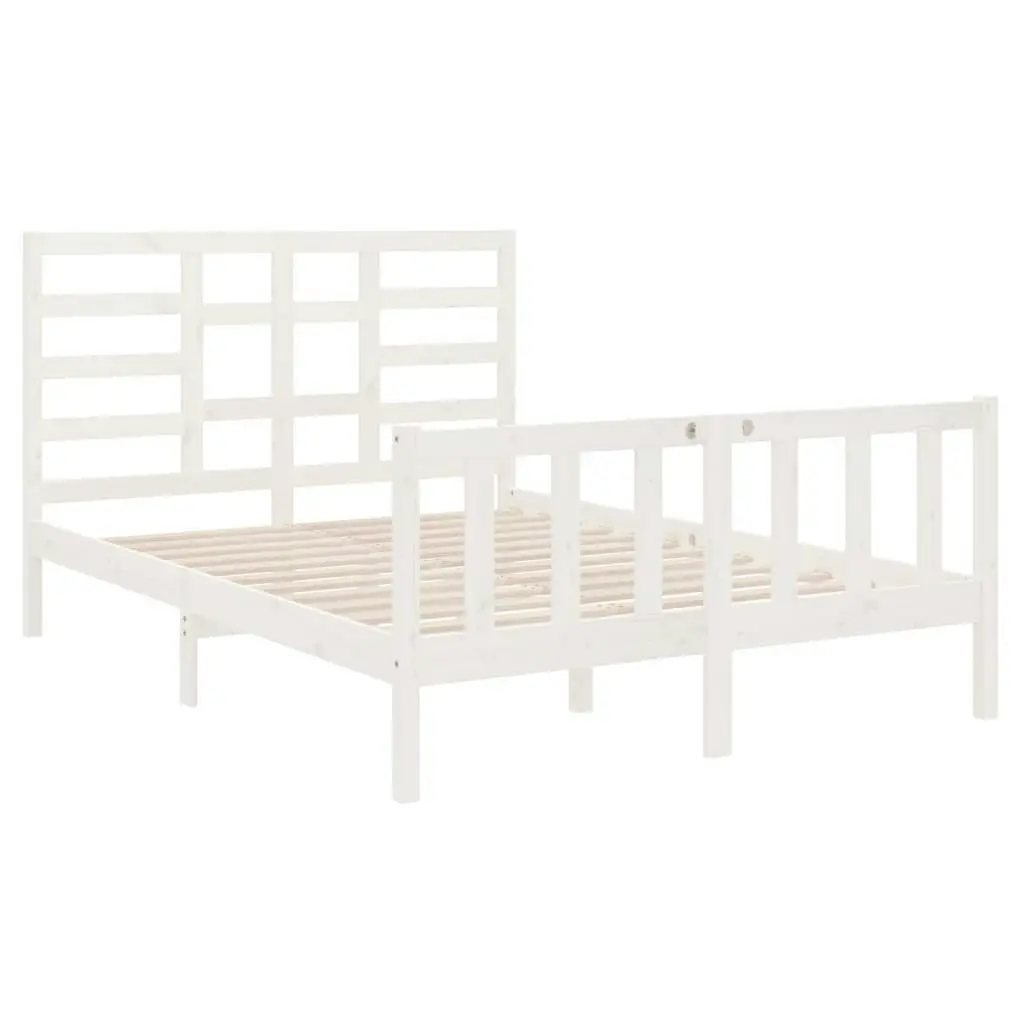 Bed Frame without Mattress White Solid Wood 135x190 cm 3105901