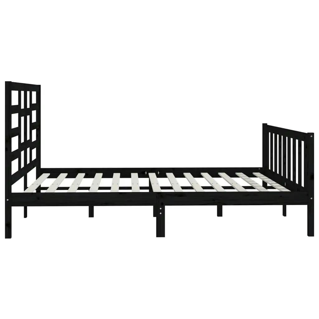 Bed Frame without Mattress Black 183x203 cm King Solid Wood 3107632