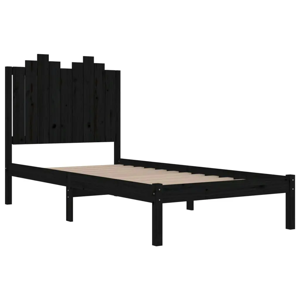 Bed Frame without Mattress Black Solid Wood 90x190 cm 3103747