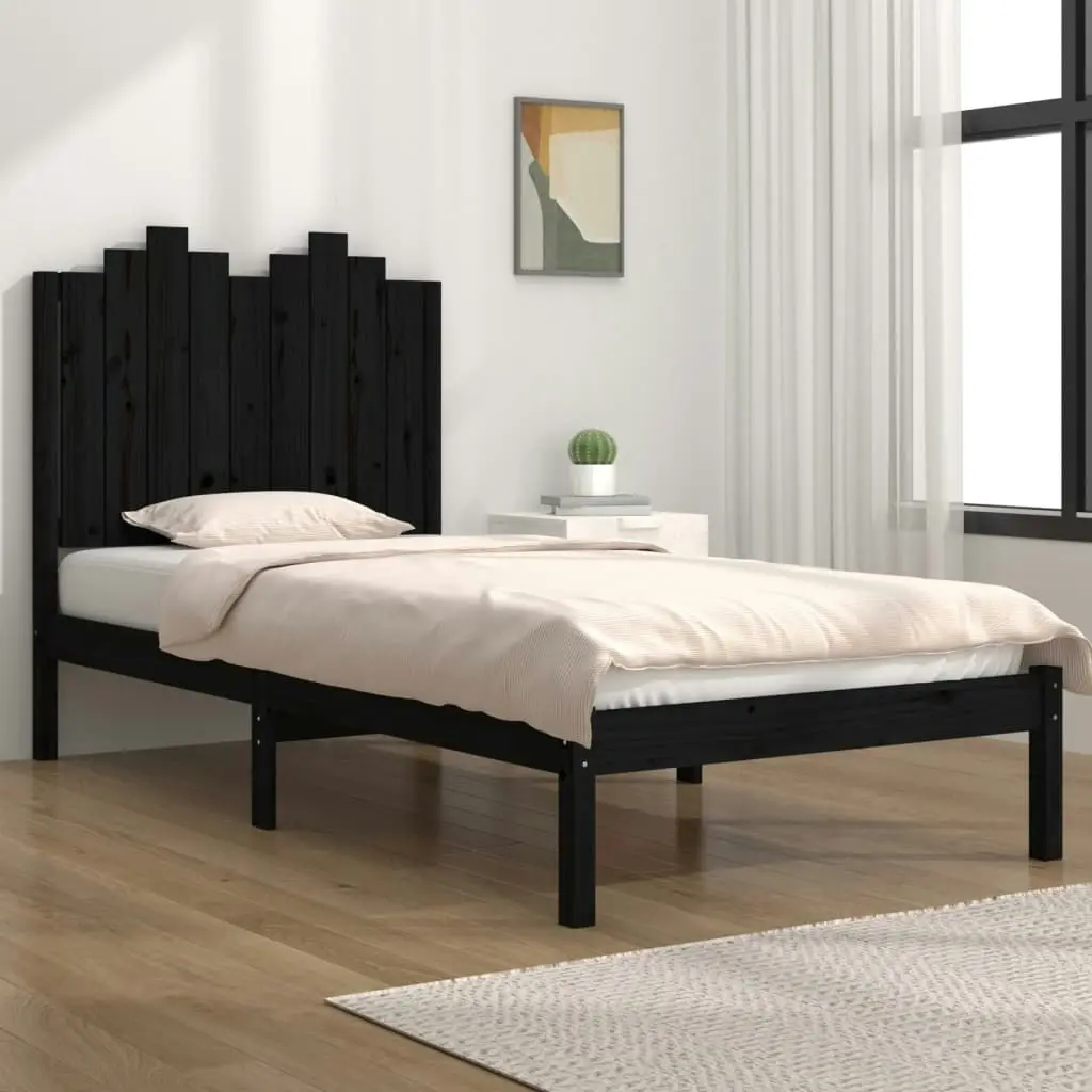 Bed Frame without Mattress Black Solid Wood 90x190 cm 3103747