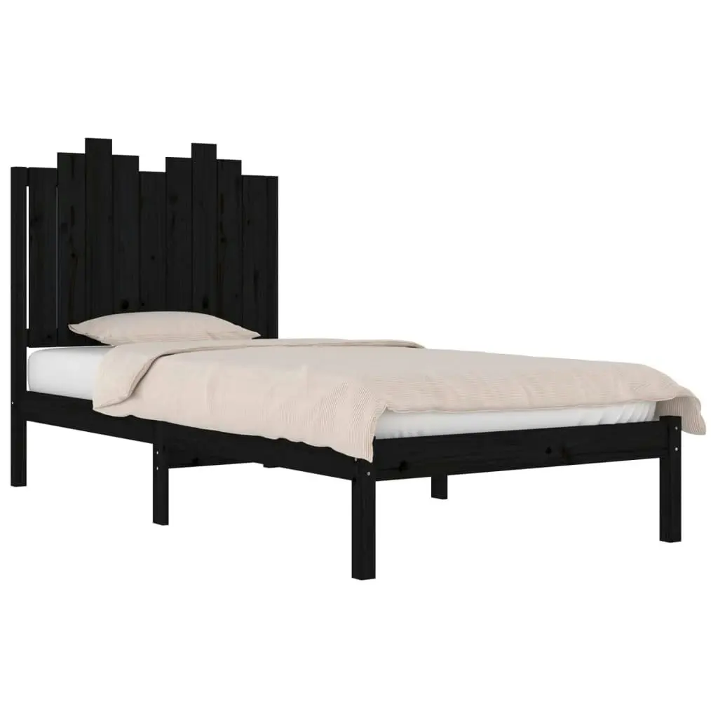 Bed Frame without Mattress Black Solid Wood 90x190 cm 3103747