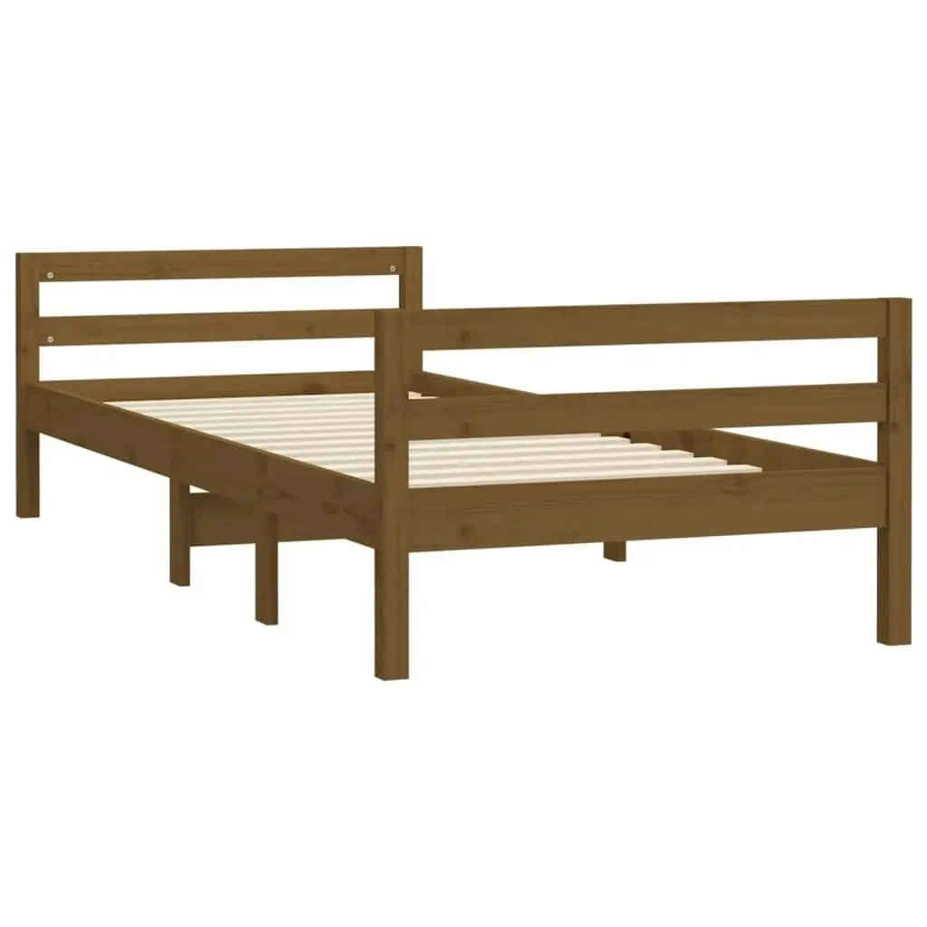 Bed Frame without Mattress Honey Brown 90x190 cm Solid Wood Pine 821637