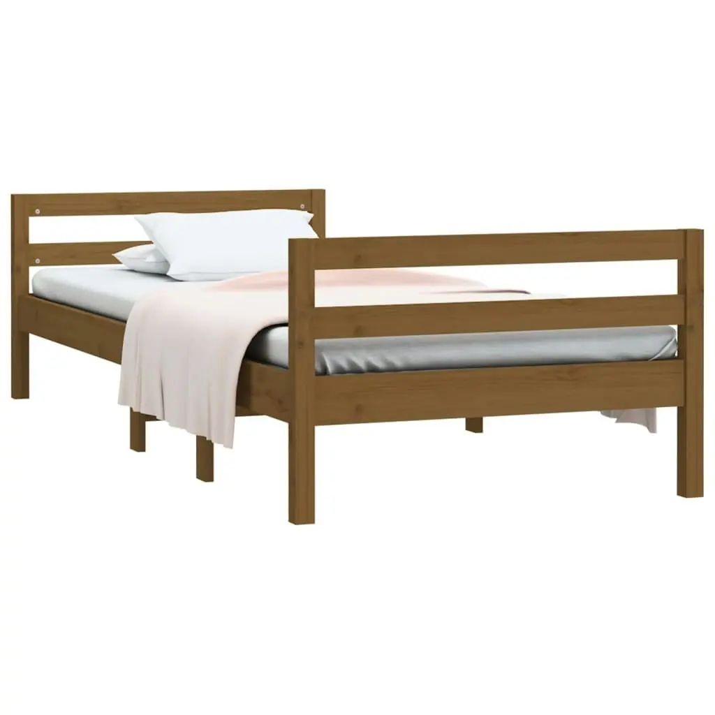 Bed Frame without Mattress Honey Brown 90x190 cm Solid Wood Pine 821637