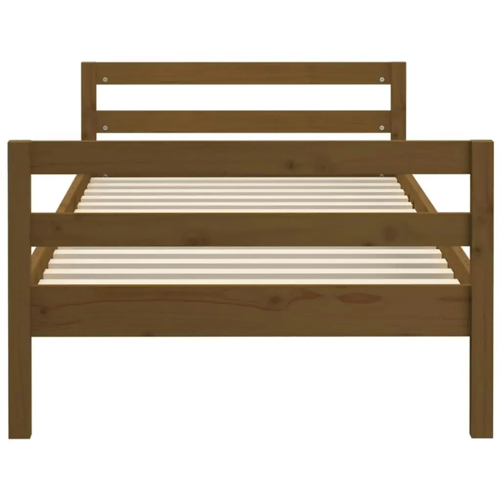 Bed Frame without Mattress Honey Brown 90x190 cm Solid Wood Pine 821637