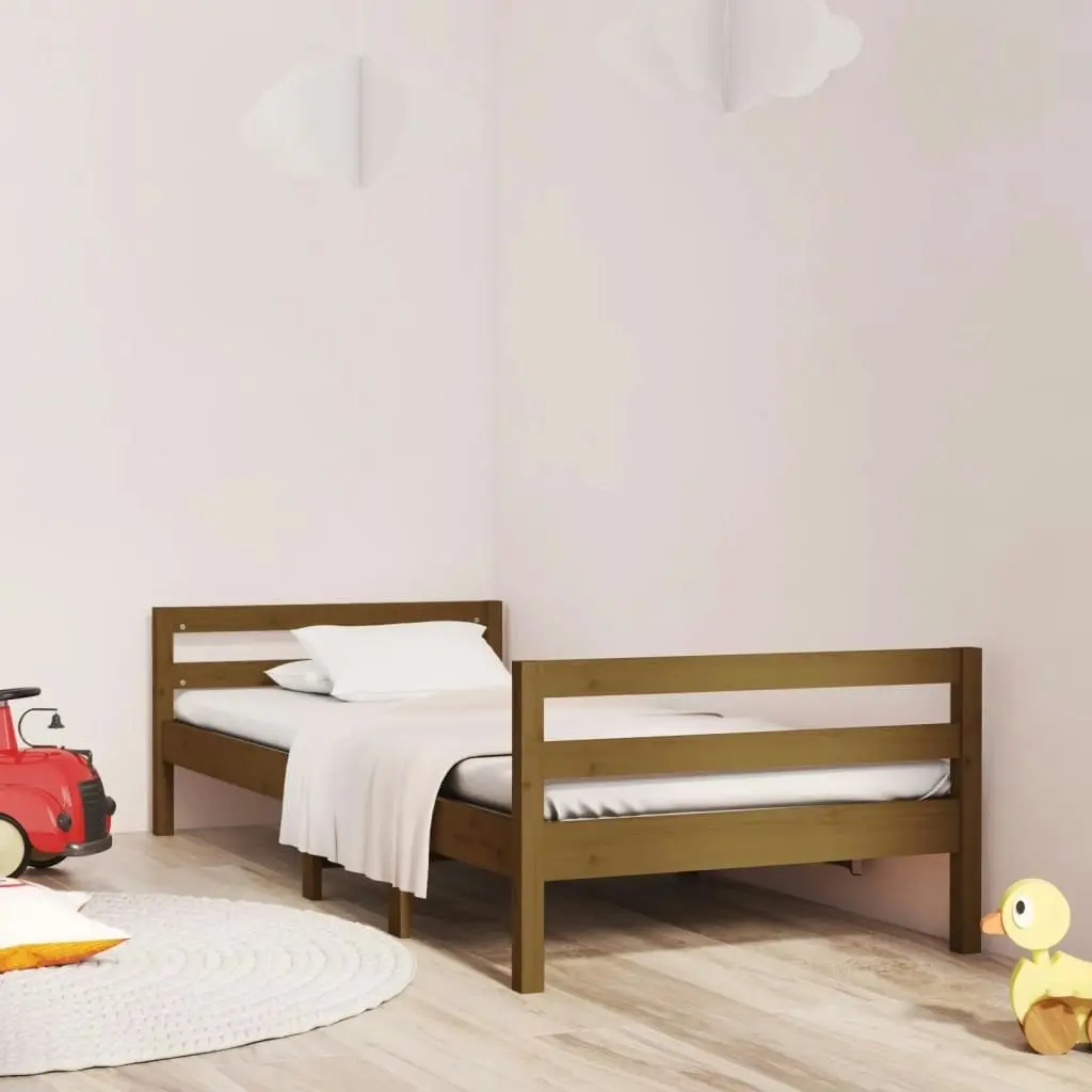 Bed Frame without Mattress Honey Brown 90x190 cm Solid Wood Pine 821637