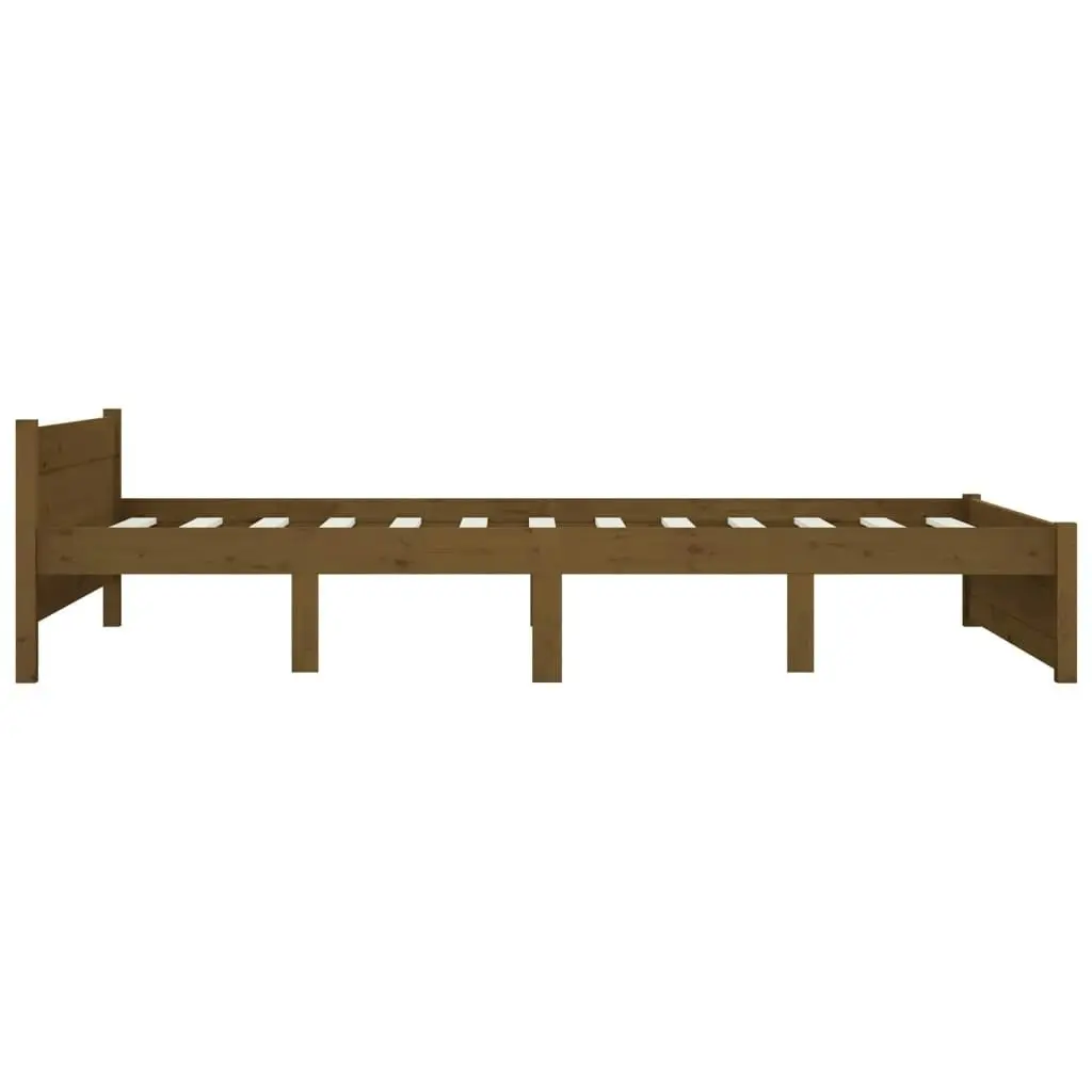 Bed Frame Honey Brown Solid Wood 137x187 cm Double Size 815022