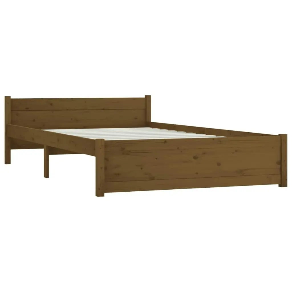 Bed Frame Honey Brown Solid Wood 137x187 cm Double Size 815022