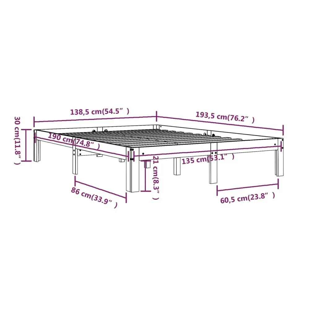 Bed Frame without Mattress 135x190 cm 810340