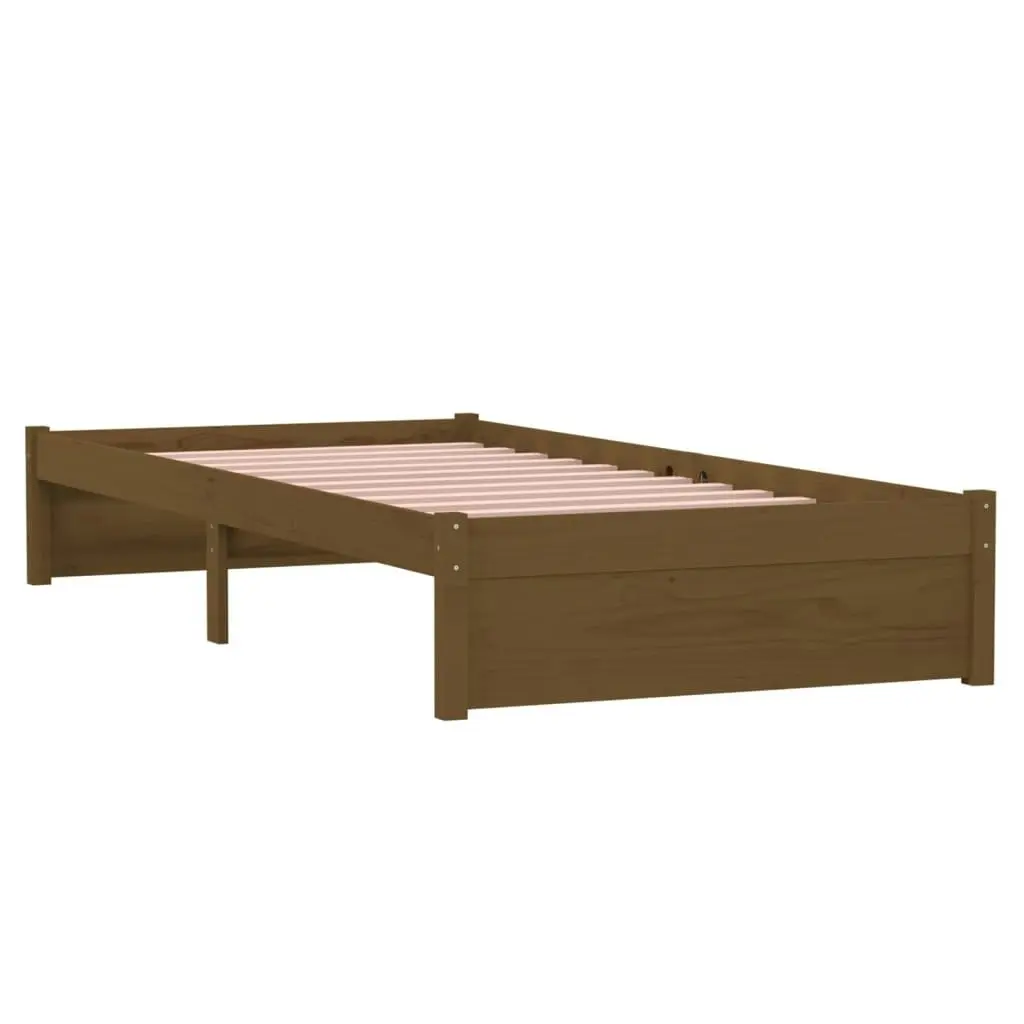 Bed Frame without Mattress Honey Brown Solid Wood 90x190 cm 814917