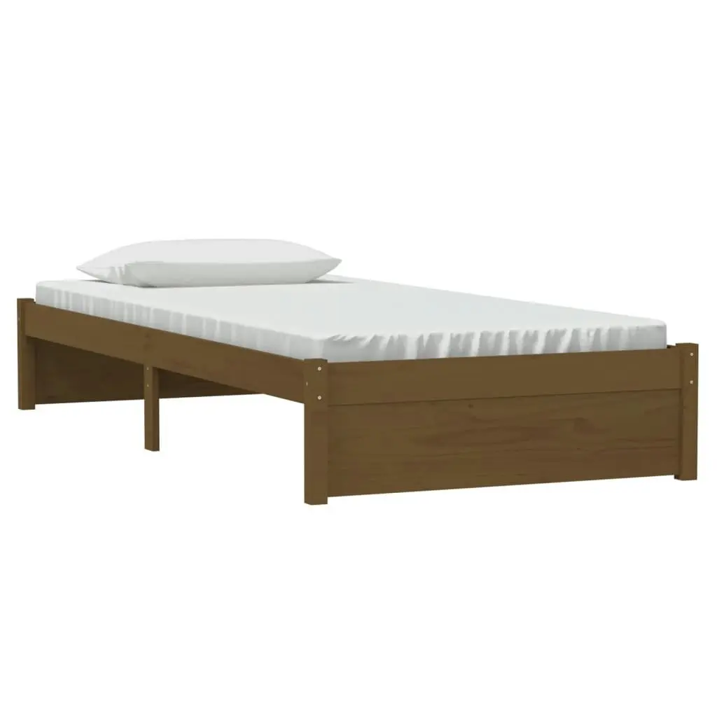 Bed Frame without Mattress Honey Brown Solid Wood 90x190 cm 814917