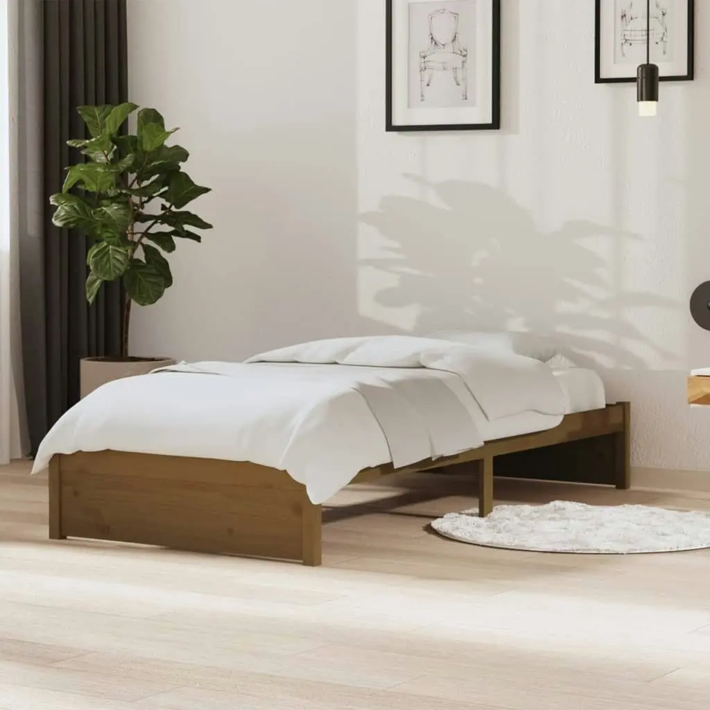 Bed Frame without Mattress Honey Brown Solid Wood 90x190 cm 814917