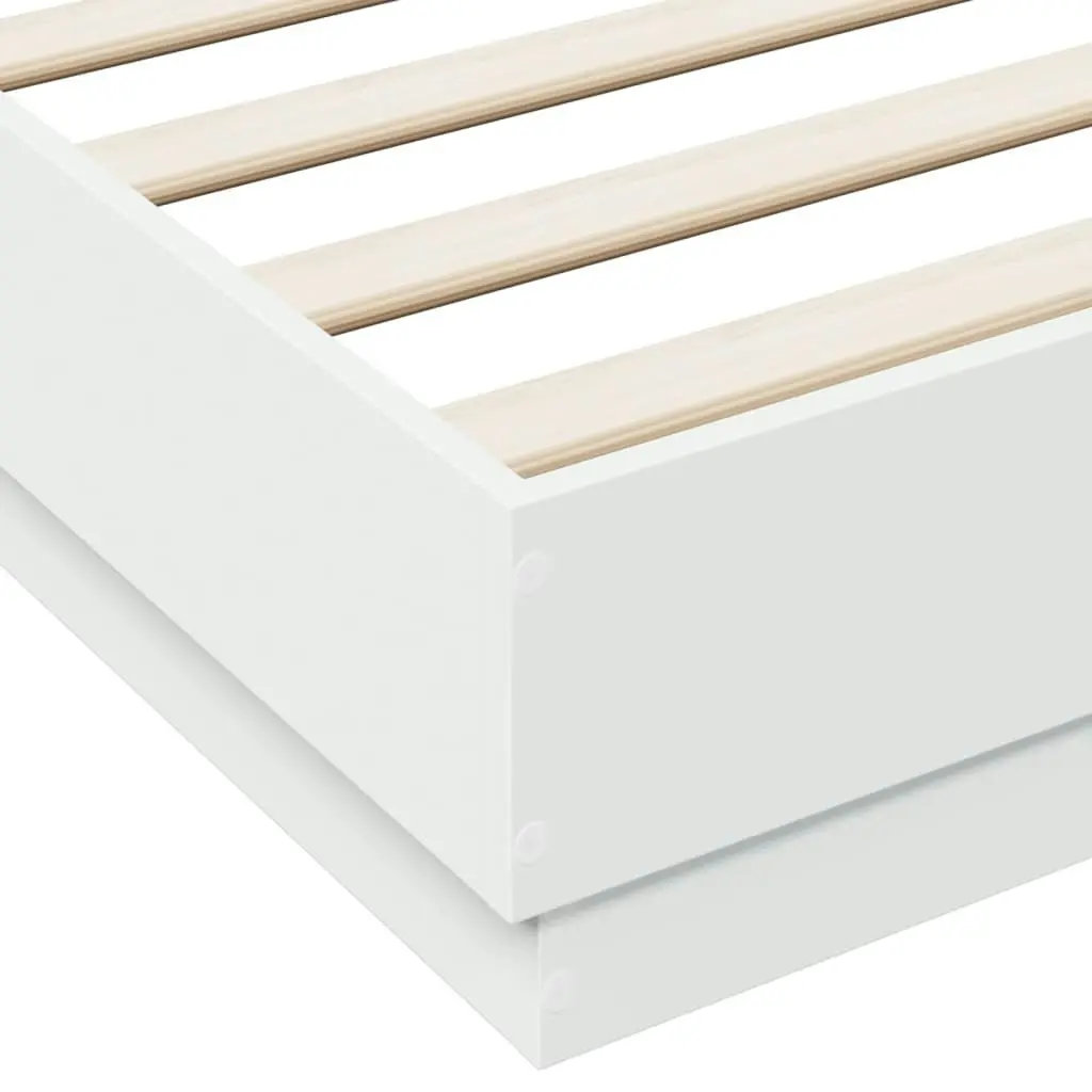 Bed Frame White 135x190 cm Engineered Wood 3209877