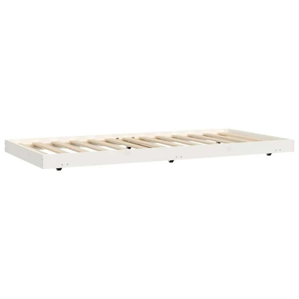 Bed Frame White 92x187 cm Single Size Solid Wood Pine 823505