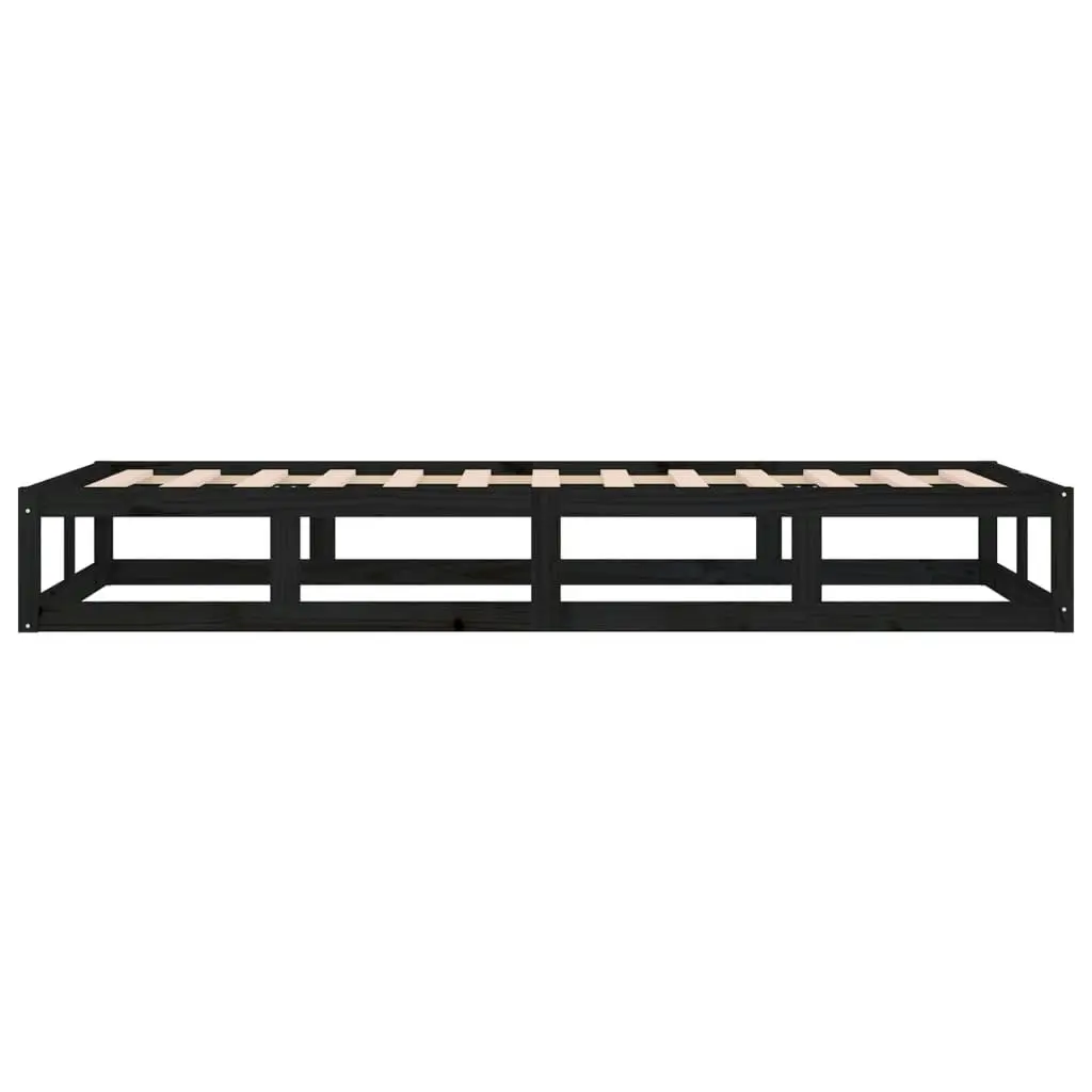 Bed Frame without Mattress Black 100x200 cm Solid Wood 820790