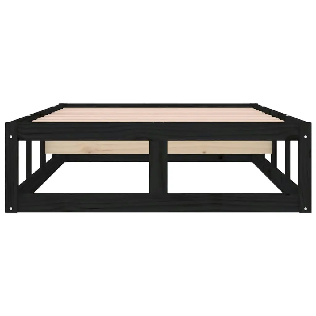 Bed Frame without Mattress Black 100x200 cm Solid Wood 820790