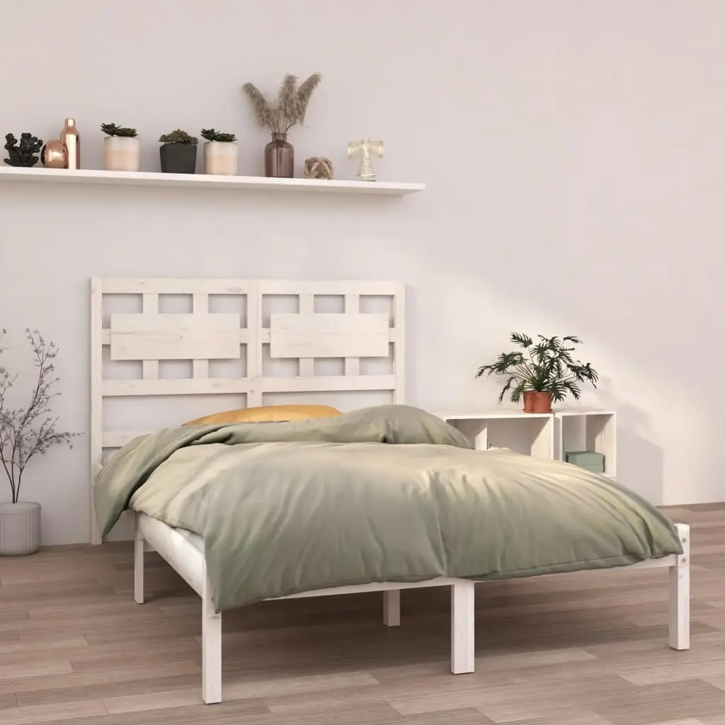 Bed Frame without Mattress White 135x190 cm Solid Wood 3105641