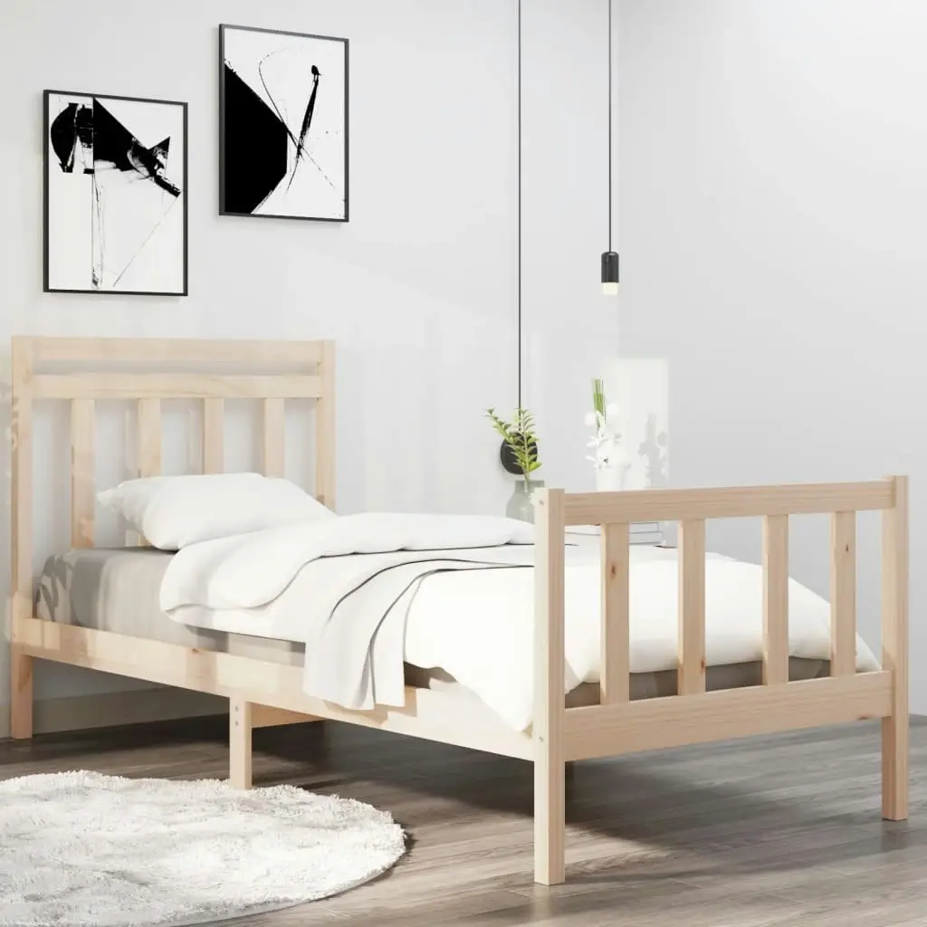 Bed Frame without Mattress 90x190 cm Solid Wood 3105345