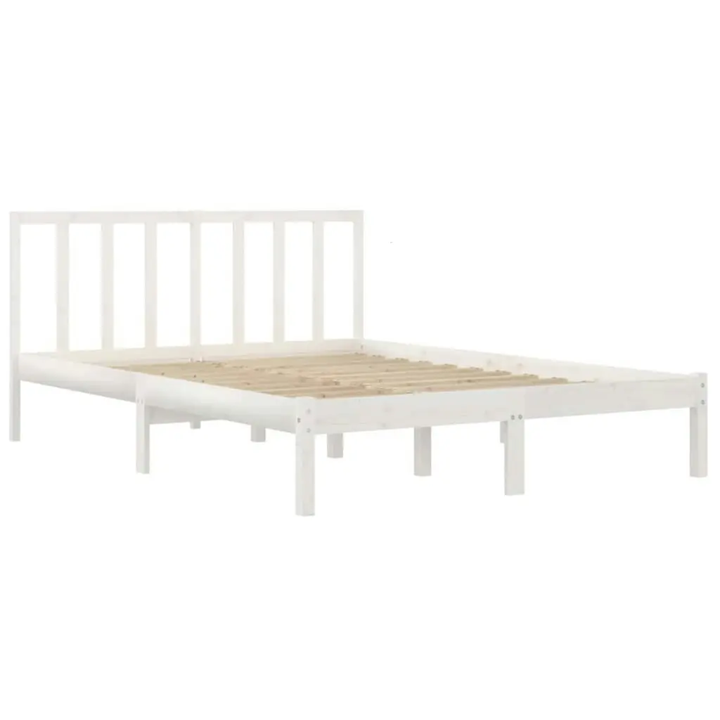 Bed Frame without Mattress White Solid Wood Pine 150x200 cm 3105077