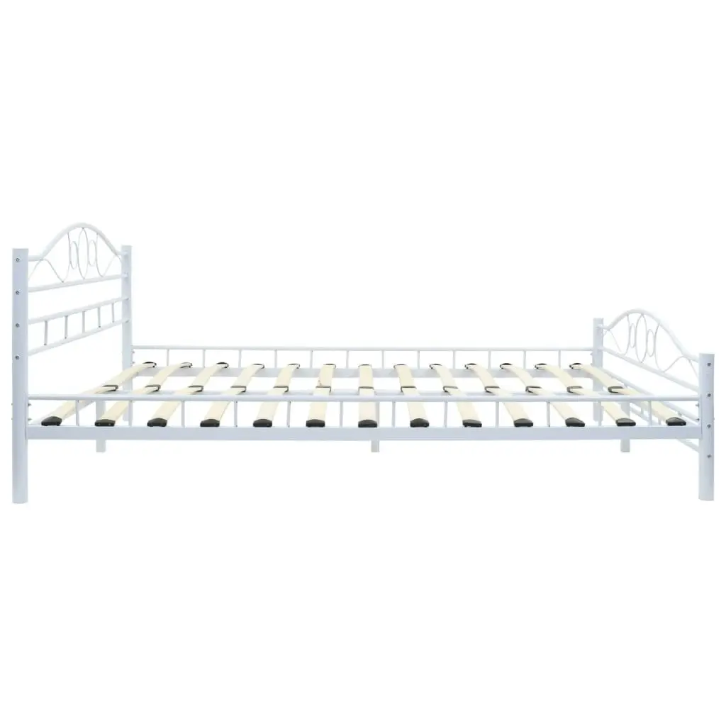 Bed Frame without Mattress White Metal 137x187 cm Double 247236