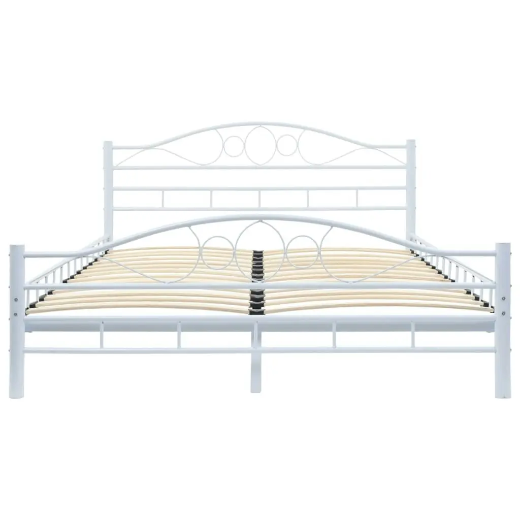 Bed Frame without Mattress White Metal 137x187 cm Double 247236