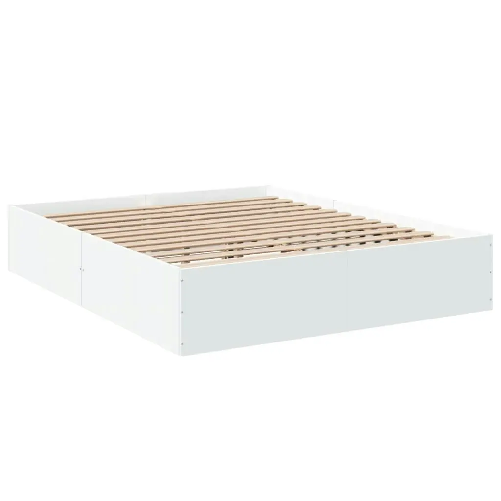 Bed Frame White 150x200 cm Engineered Wood 3281007