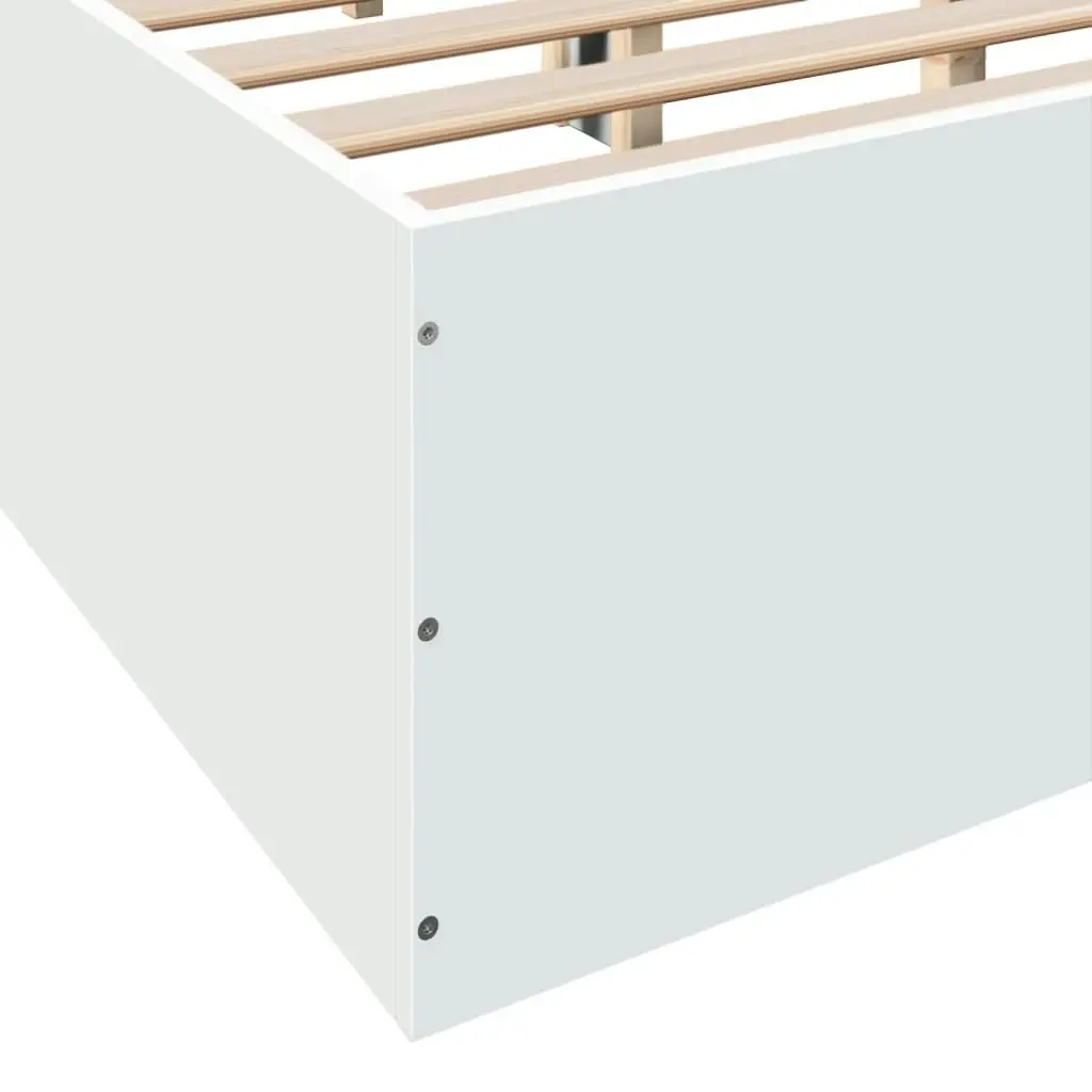 Bed Frame White 150x200 cm Engineered Wood 3281007