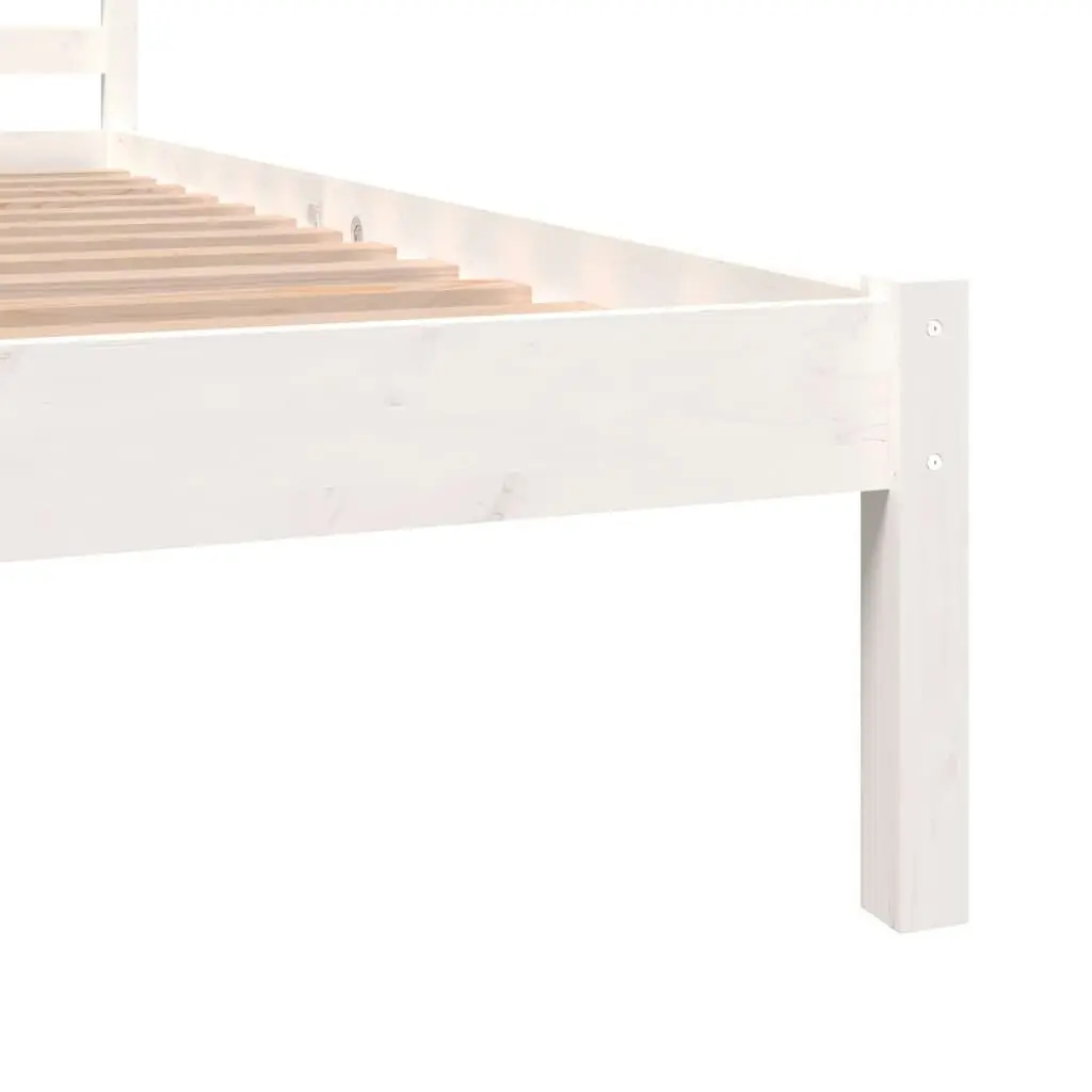 Bed Frame Solid Wood Pine White 137x187 cm Double Size 810406