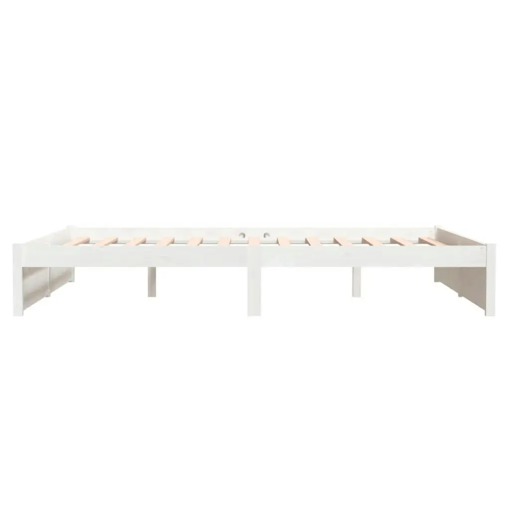 Bed Frame without Mattress White Solid Wood 150x200 cm 814955