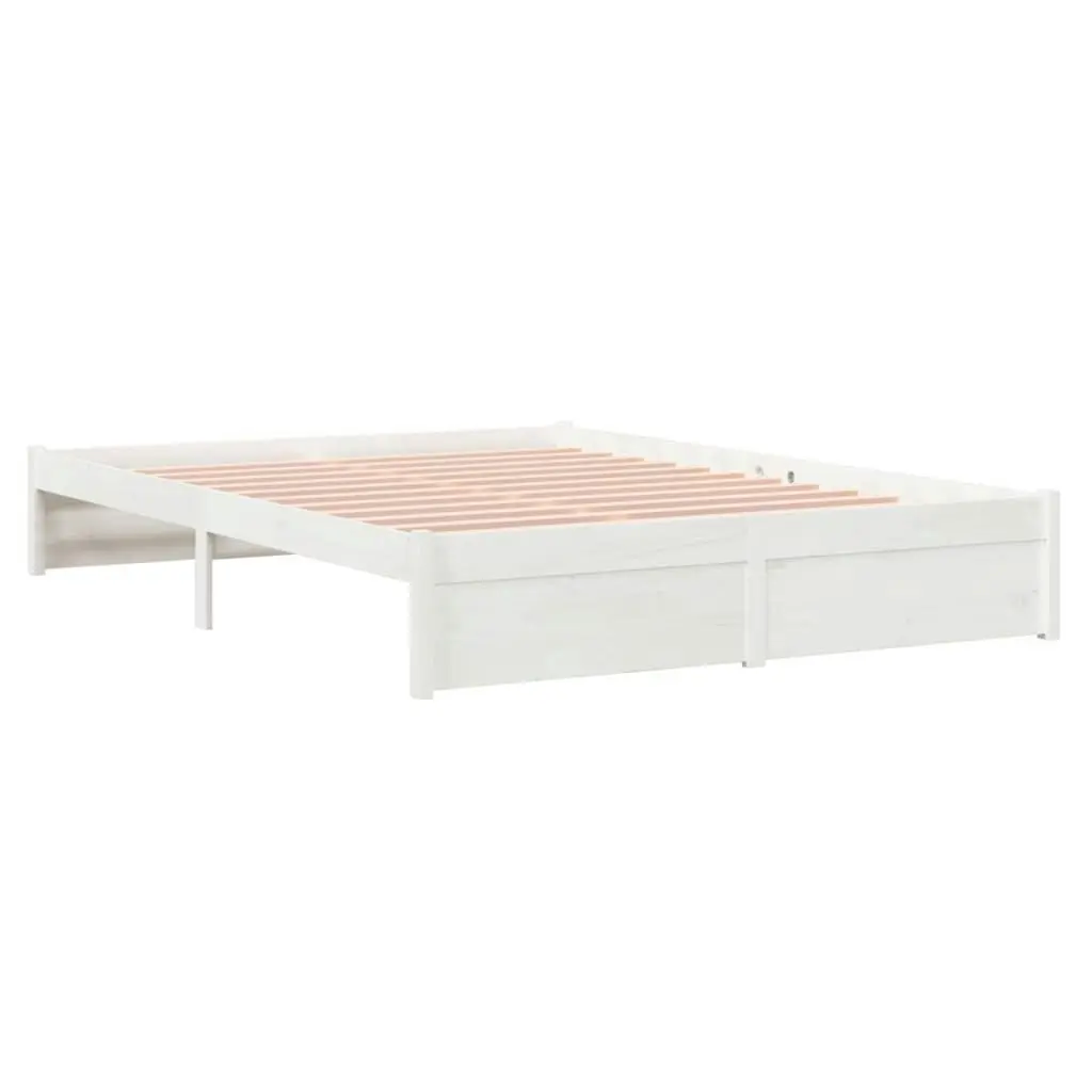 Bed Frame without Mattress White Solid Wood 150x200 cm 814955