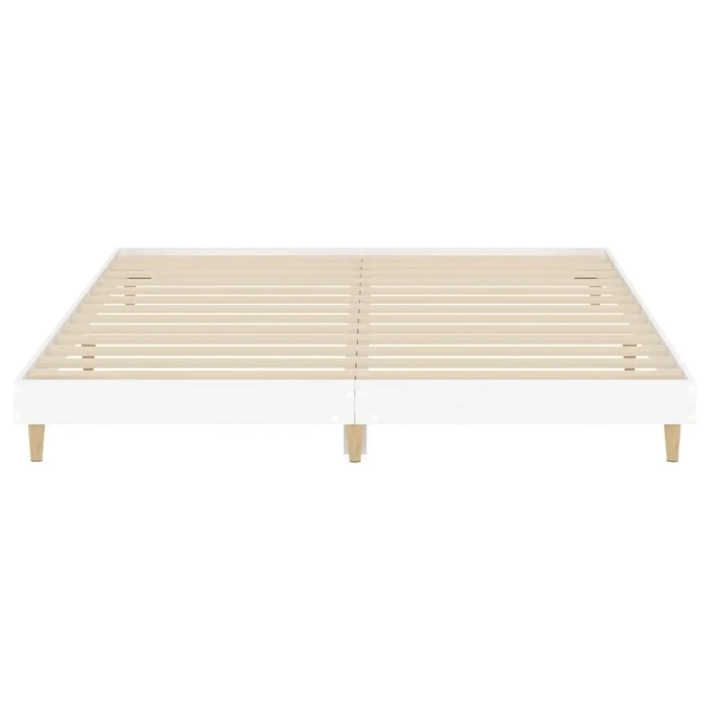 Bed Frame White 153x203 cm Queen Size Engineered Wood 832029