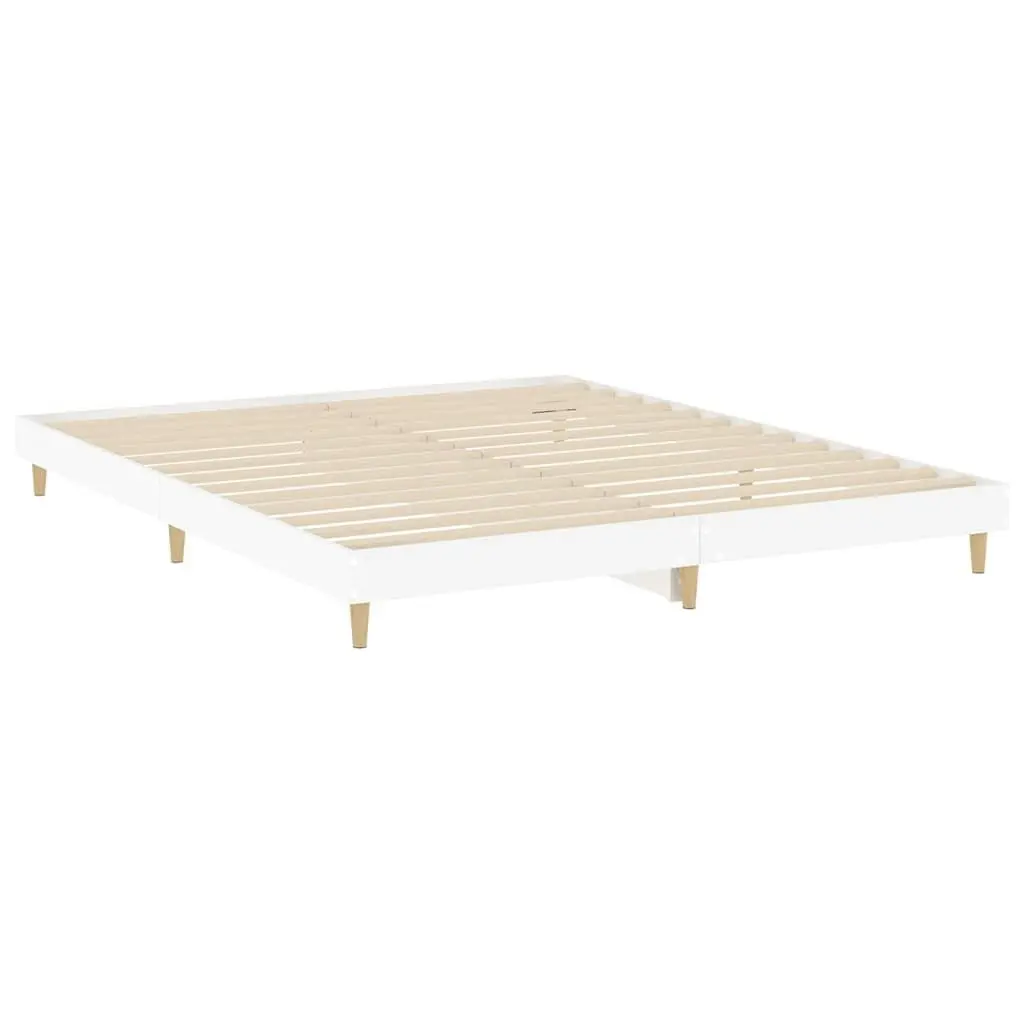 Bed Frame White 153x203 cm Queen Size Engineered Wood 832029