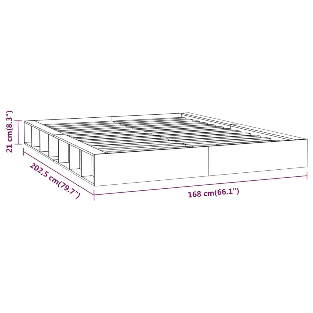 Bed Frame without Mattress White 150x200 cm Solid Wood 820672