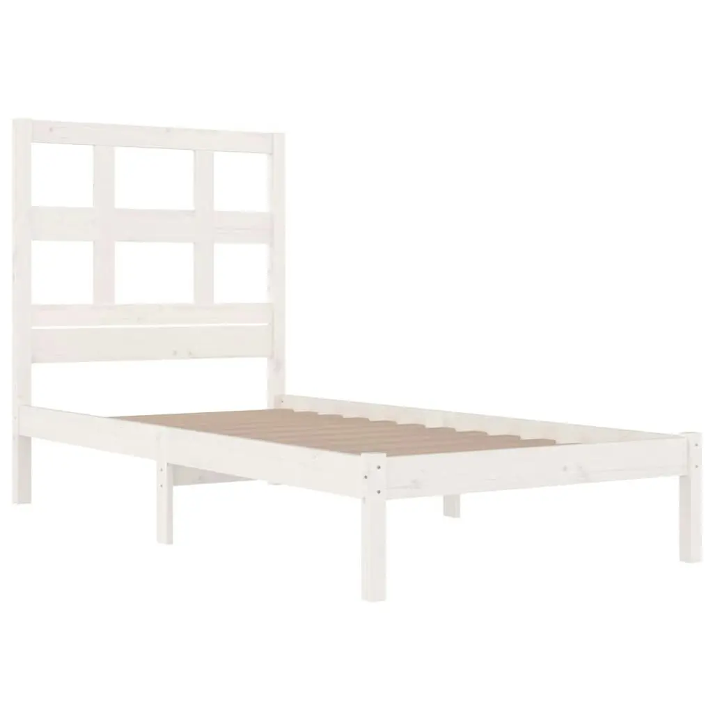 Bed Frame without Mattress White 90x190 cm Solid Wood Pine 3104444