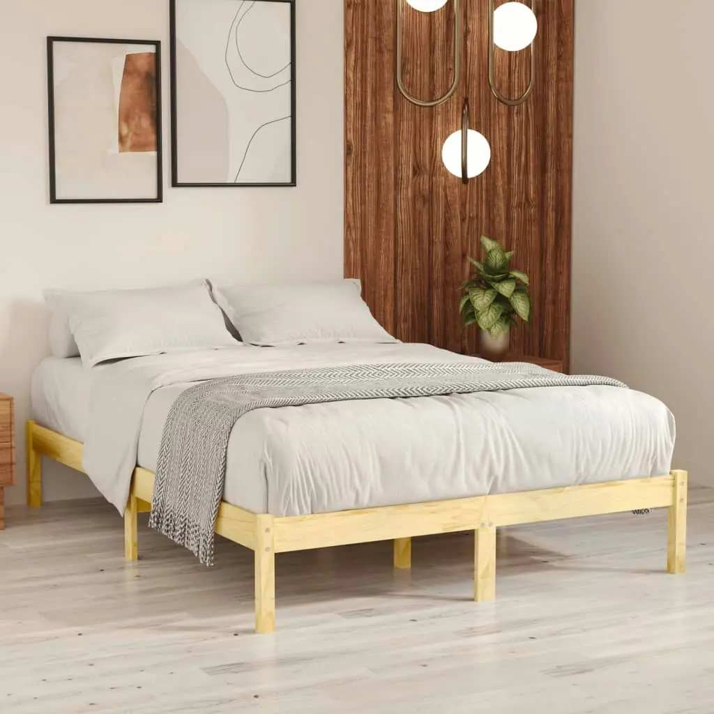 Bed Frame Solid Wood 137x187 cm Double Size 809992