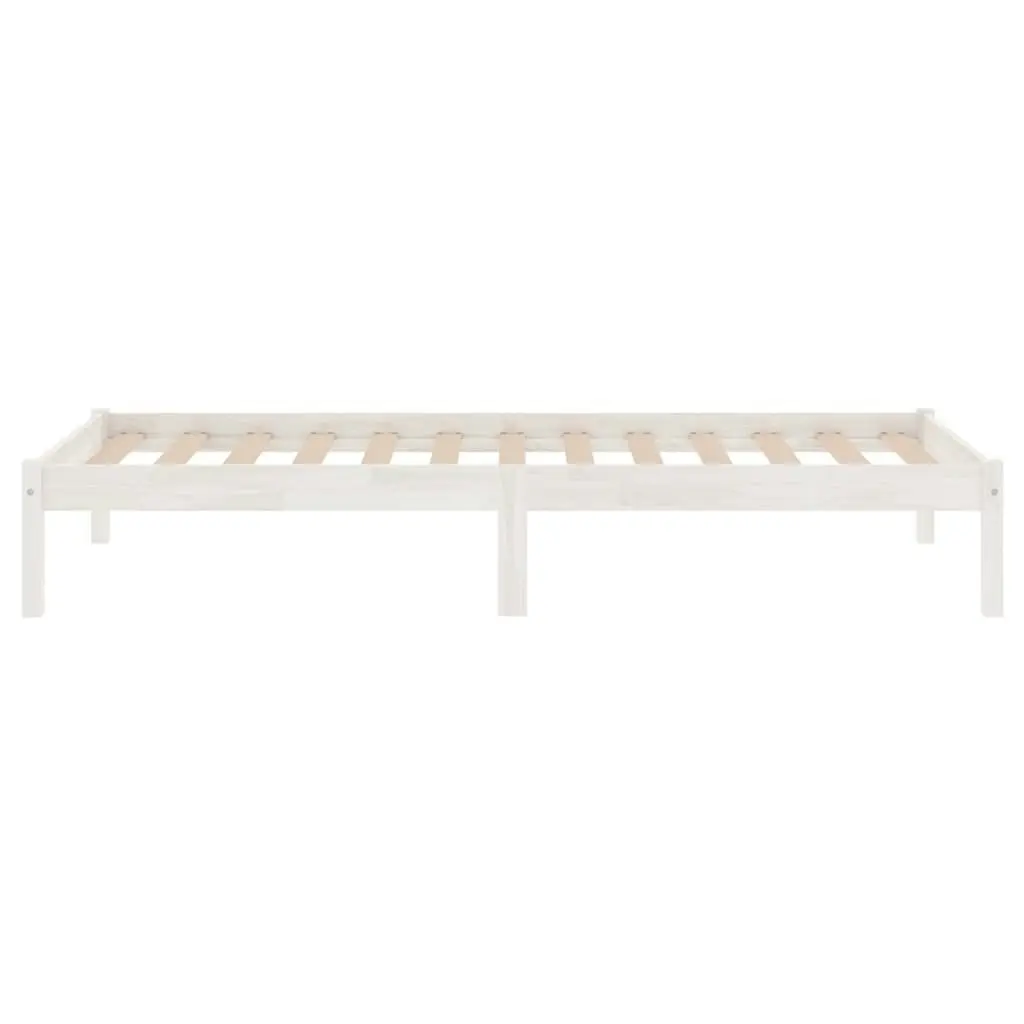 Bed Frame White Solid Wood 92x187 cm Single Size 809983