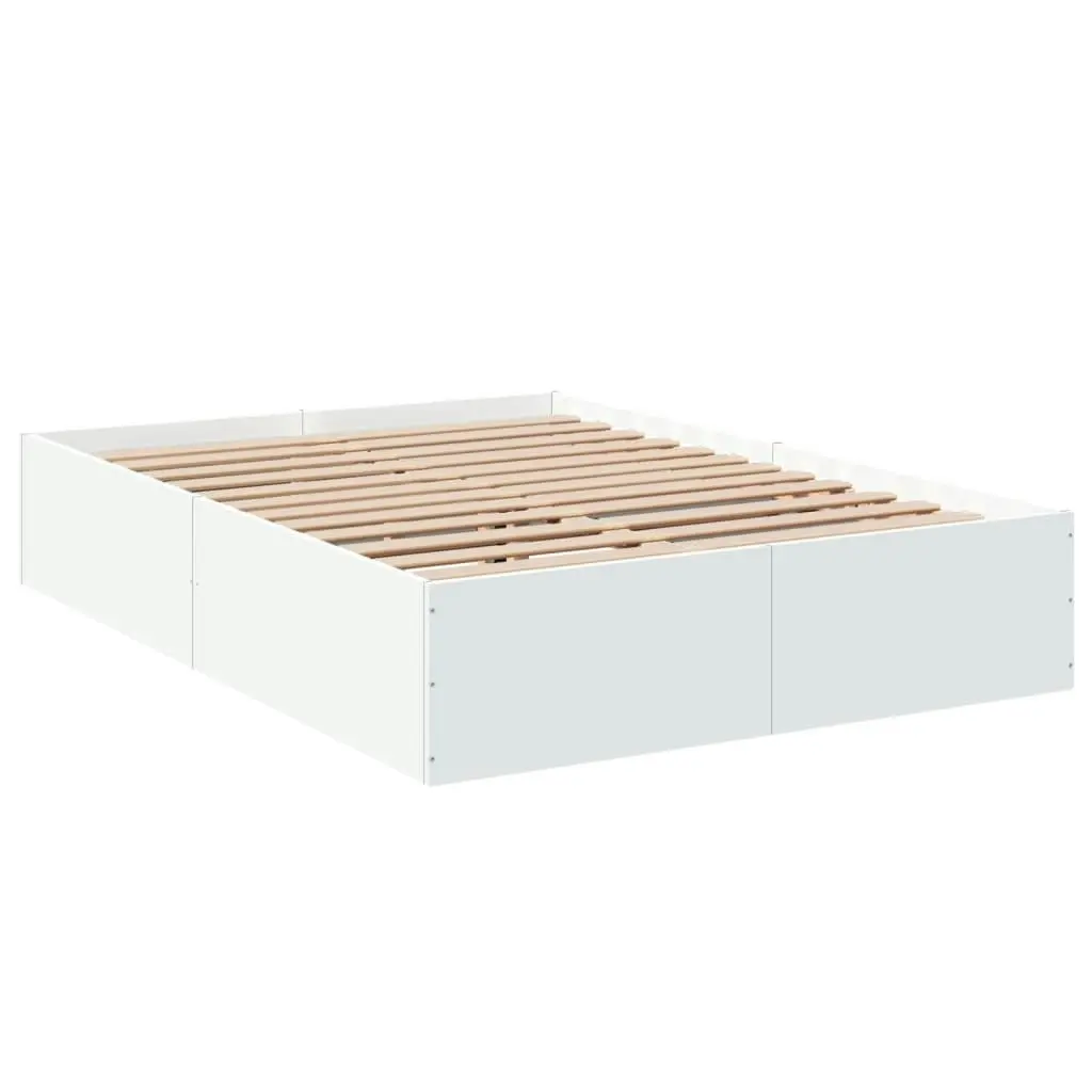 Bed Frame White 135x190 cm Engineered Wood 3281035