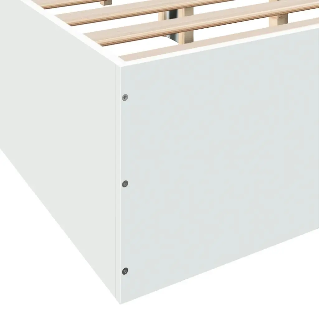 Bed Frame White 135x190 cm Engineered Wood 3281035