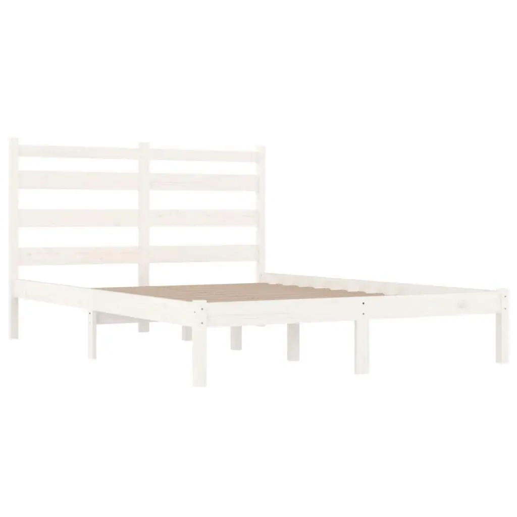 Bed Frame without Mattress White Solid Wood 183x203 cm King 3103664