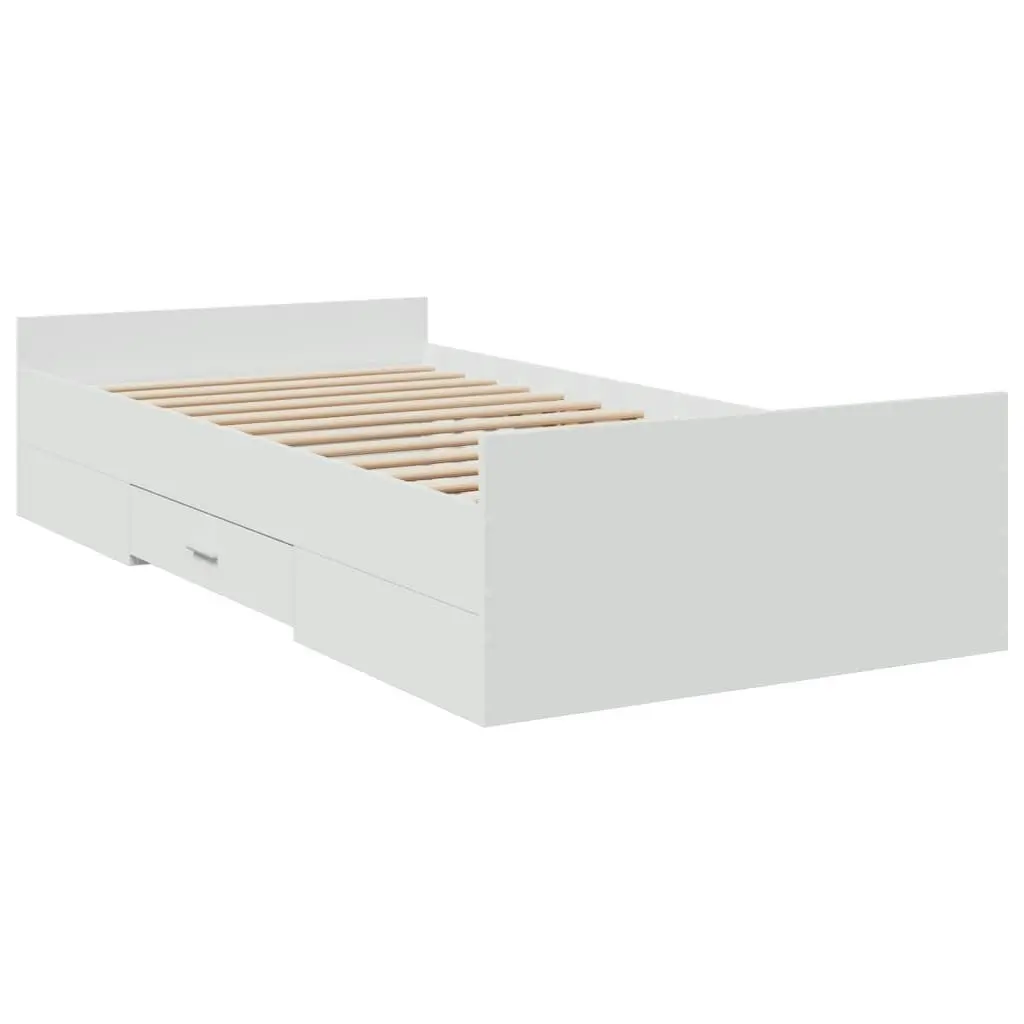 Bed Frame with Drawers without Mattress White 90x190 cm 3280342