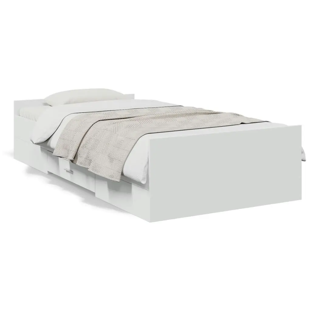 Bed Frame with Drawers without Mattress White 90x190 cm 3280342