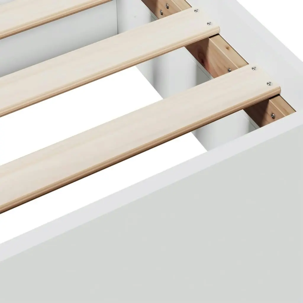 Bed Frame with Drawers White 90x190 cm Engineered Wood 3280342