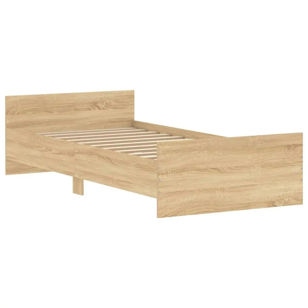 Bed Frame Sonoma Oak 92x187 cm Single Size Engineered Wood 835941