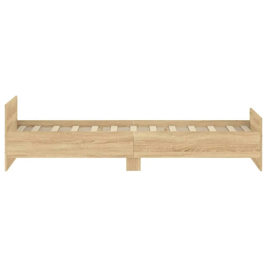 Bed Frame Sonoma Oak 92x187 cm Single Size Engineered Wood 835941