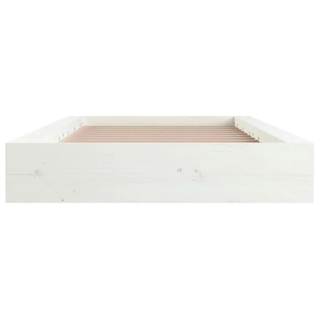 Bed Frame White 137x187 cm Double Size Solid Wood 820712