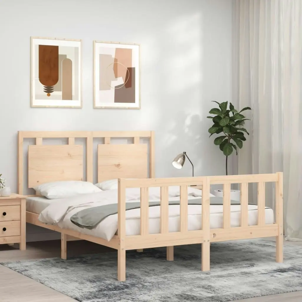 Bed Frame without Mattress 135x190 cm Solid Wood Pine 3192141