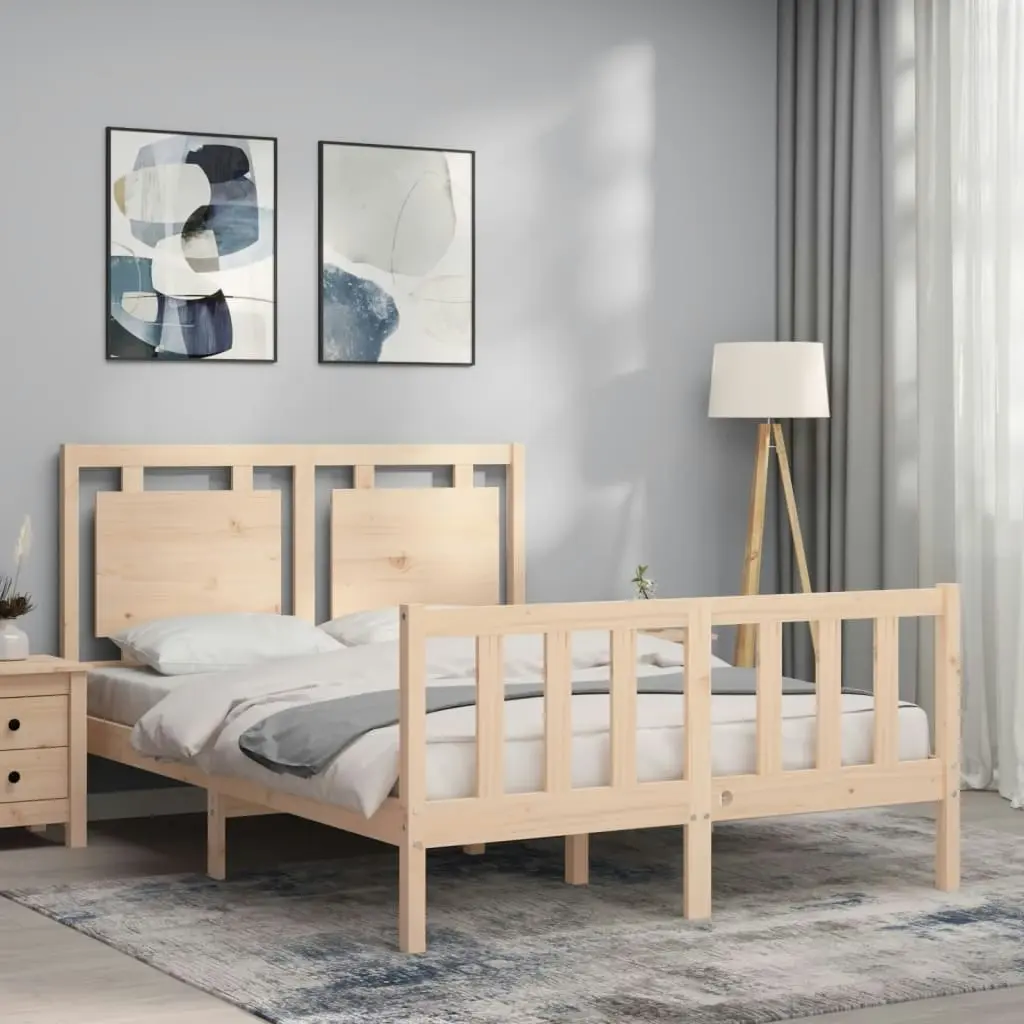 Bed Frame without Mattress 135x190 cm Solid Wood Pine 3192141